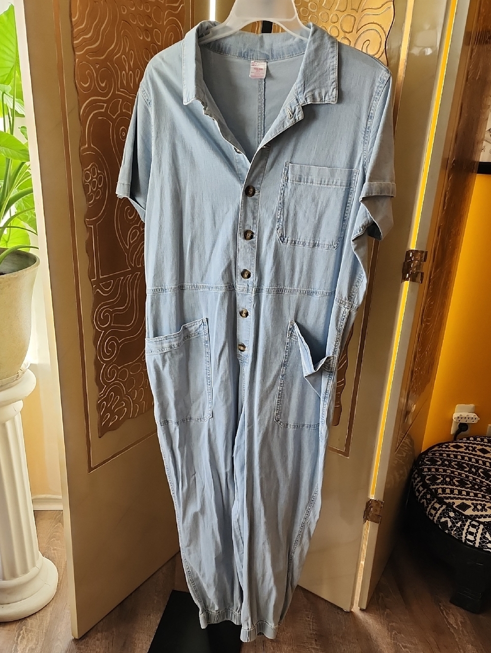 No Boundaries Light Blue Denim Jumpsuit